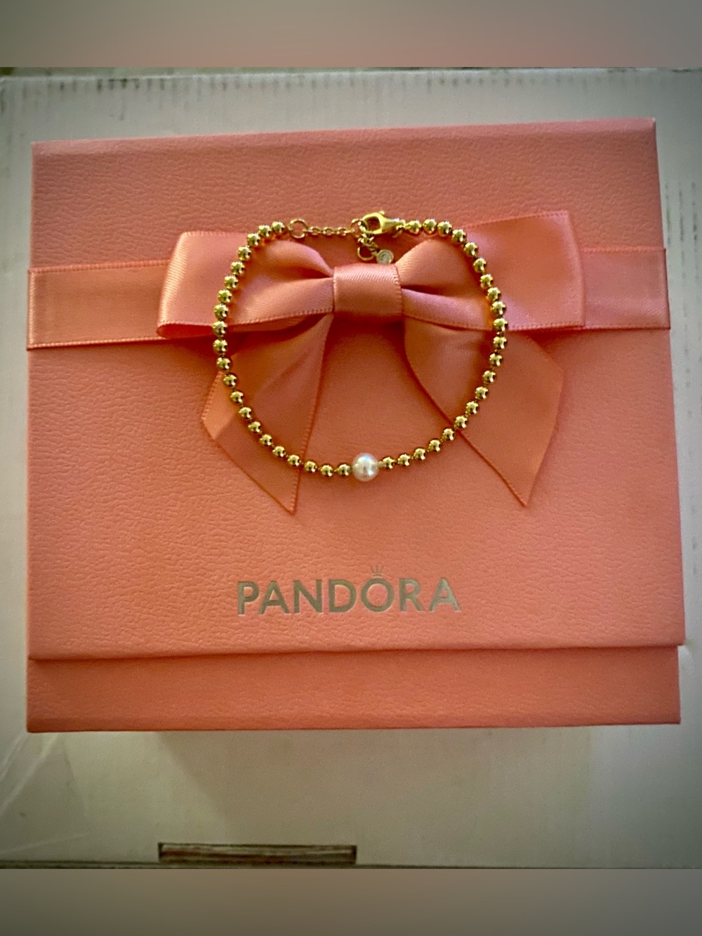 Authentic! Pandora Freshwater Cultured Pearl & Beads Bracelet 7.1” with Box!